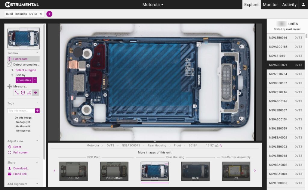 Viewing in the Instrumental Application